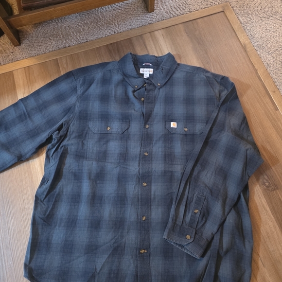 Carhartt Other - Carhartt Navy Plaid Button-Up Shirt